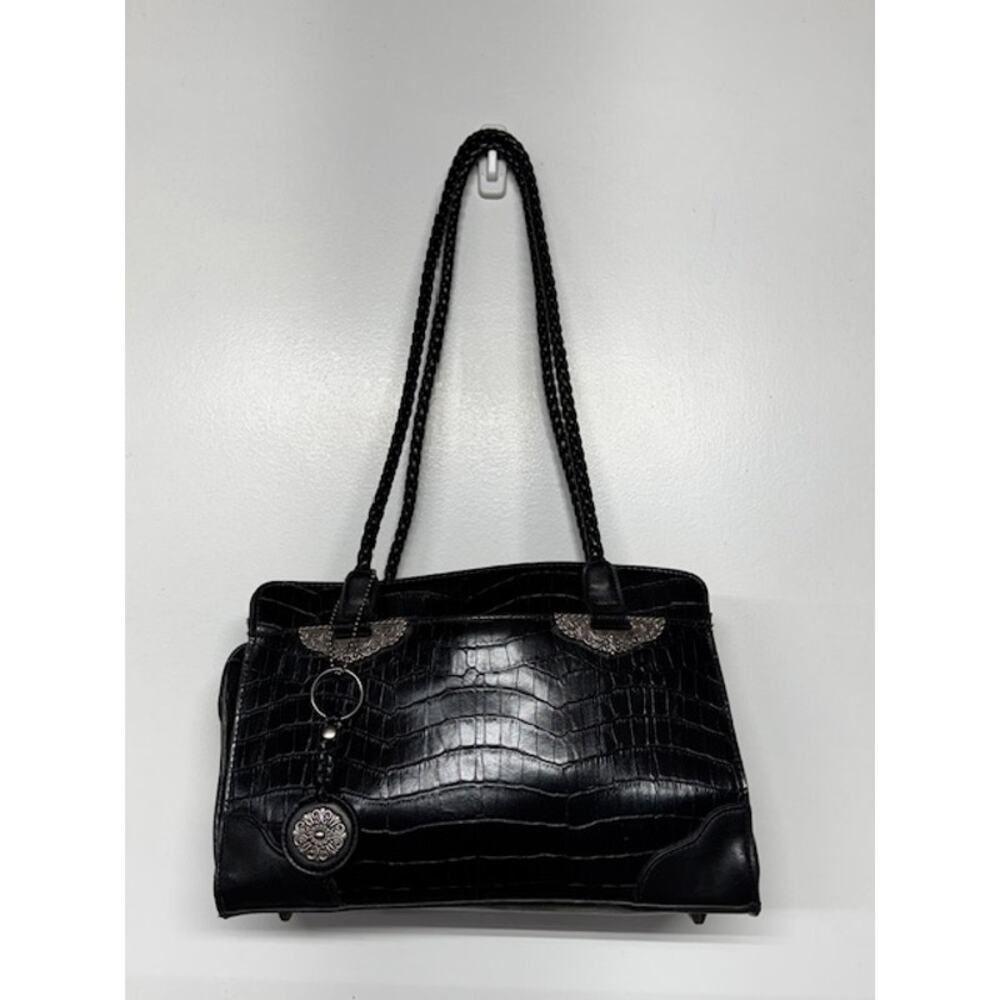 Vintage Y2K Croft & Barrow Black Purse Shoulder Bag Alligator Grandma Cottage